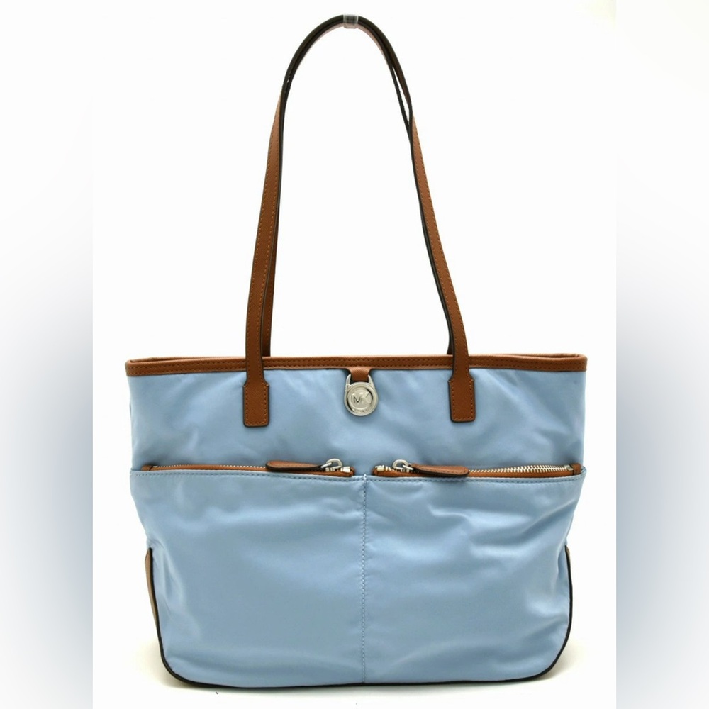 Michael Kors Light Blue and Tan Tote
